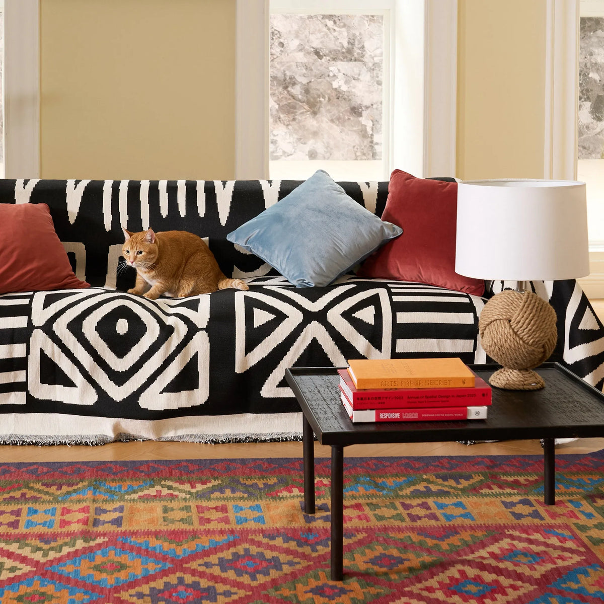 Geometric Boho Chenille Sofa Cover