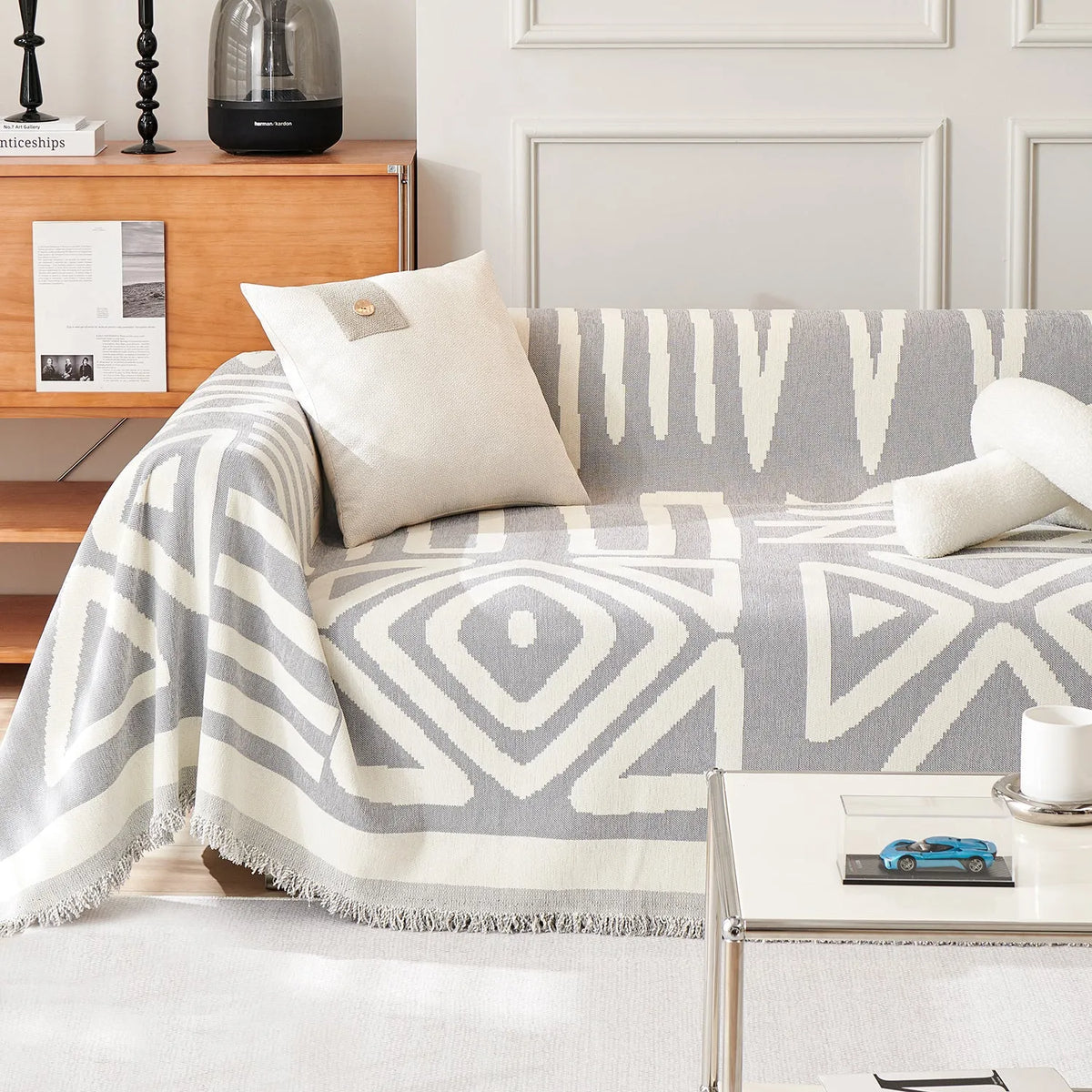Geometric Boho Chenille Sofa Cover