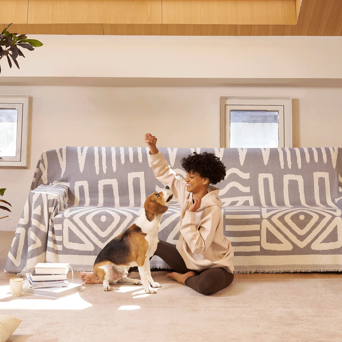 Geometric Boho Chenille Sofa Cover