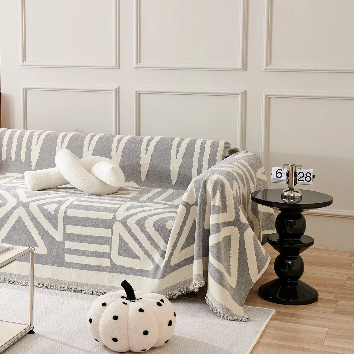 Geometric Boho Chenille Sofa Cover