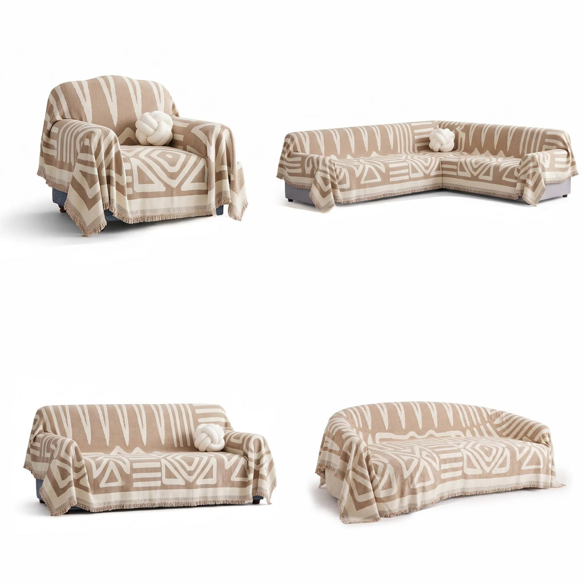 Geometric Boho Chenille Sofa Cover