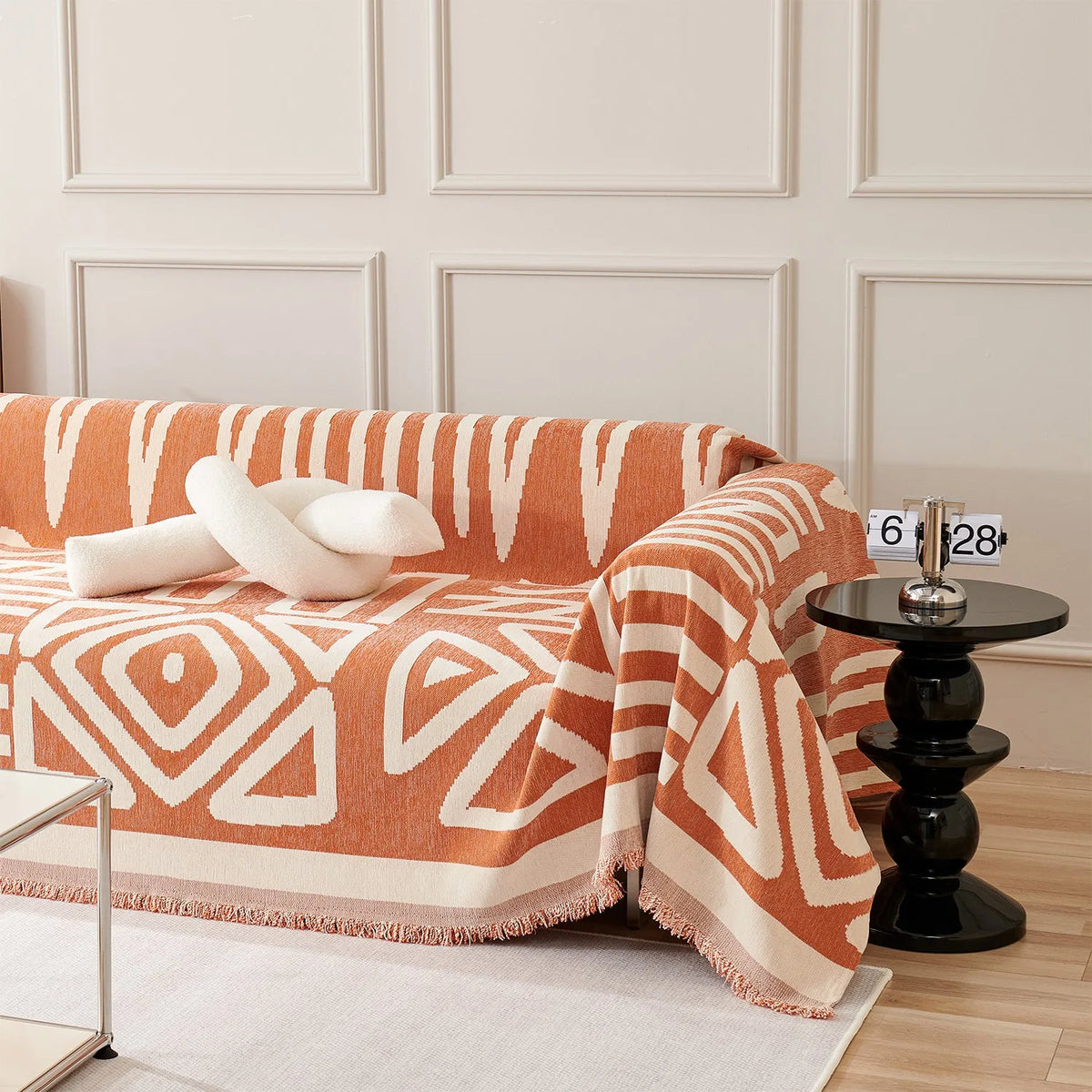 Geometric Boho Chenille Sofa Cover