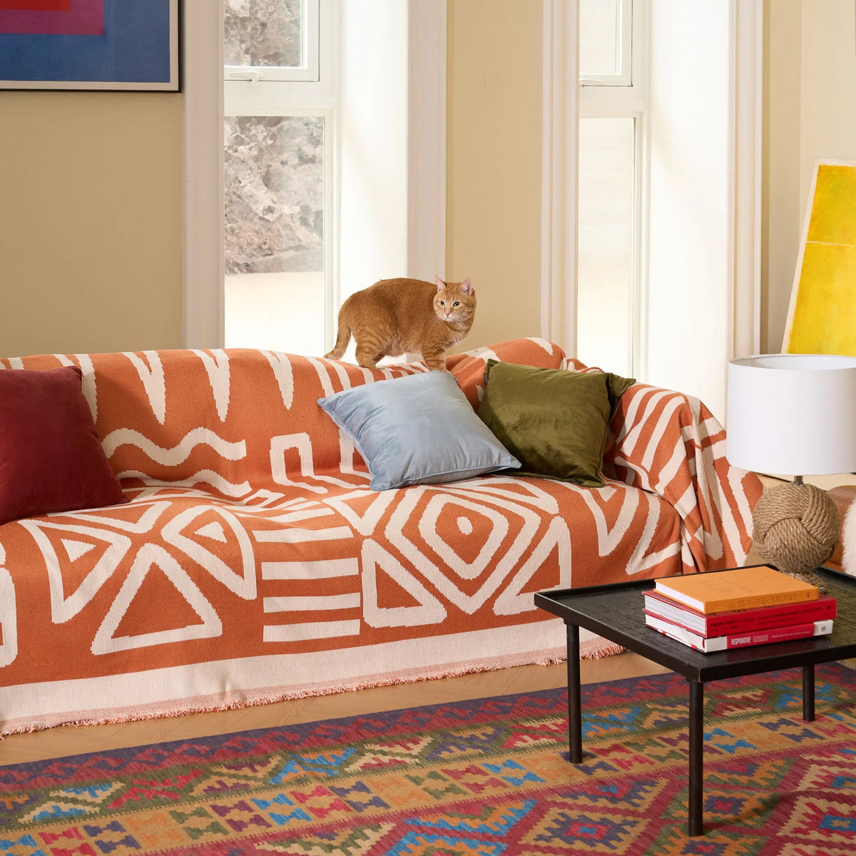 Geometric Boho Chenille Sofa Cover