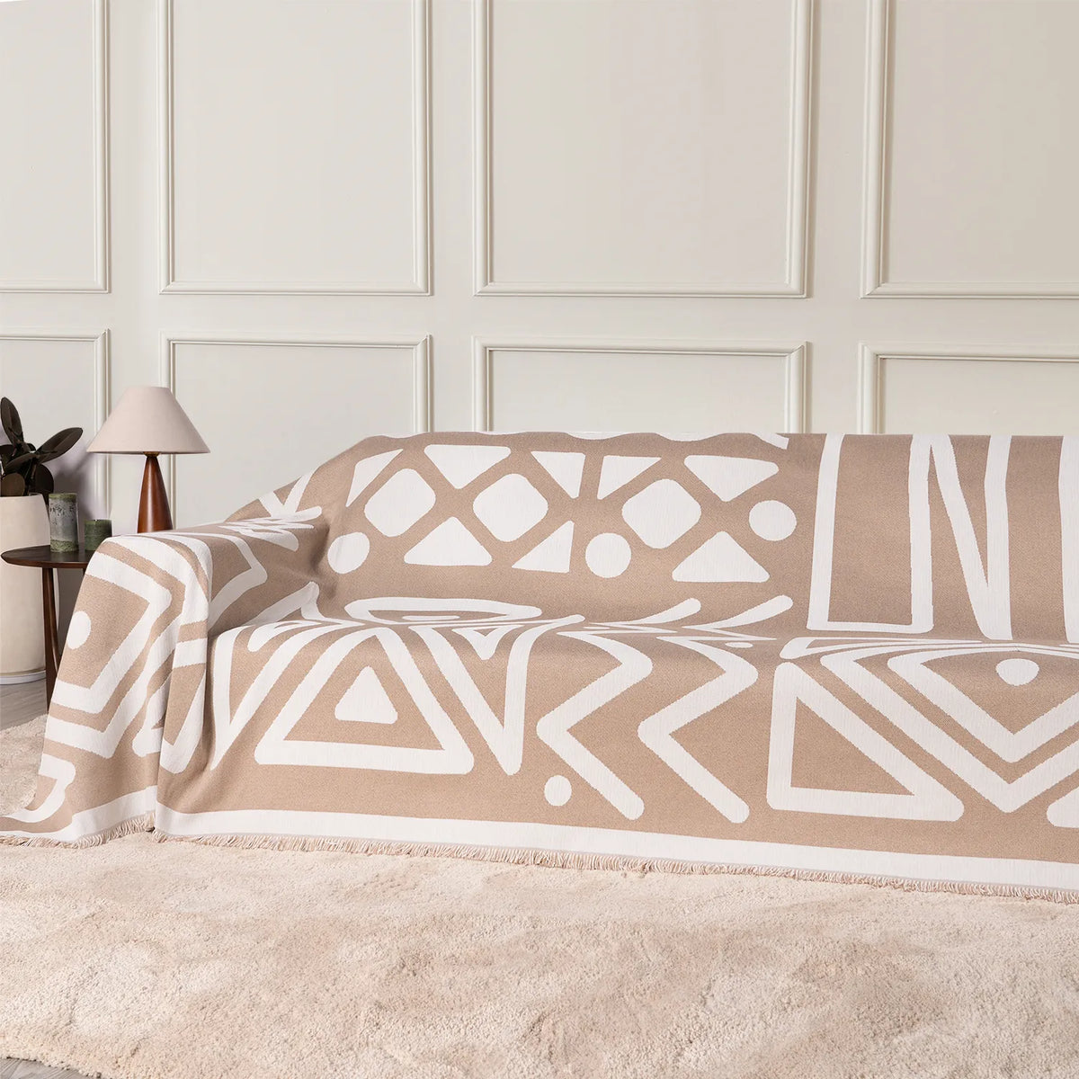 Geometric Boho Chenille Sofa Cover