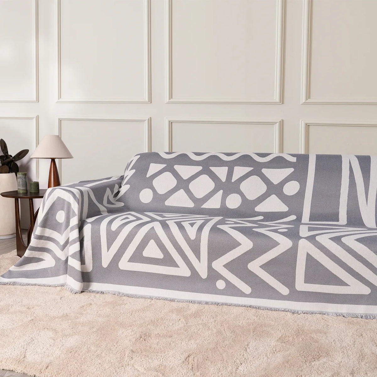 Geometric Boho Chenille Sofa Cover