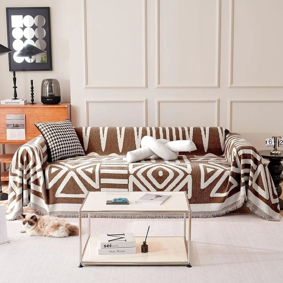 Geometric Boho Chenille Sofa Cover