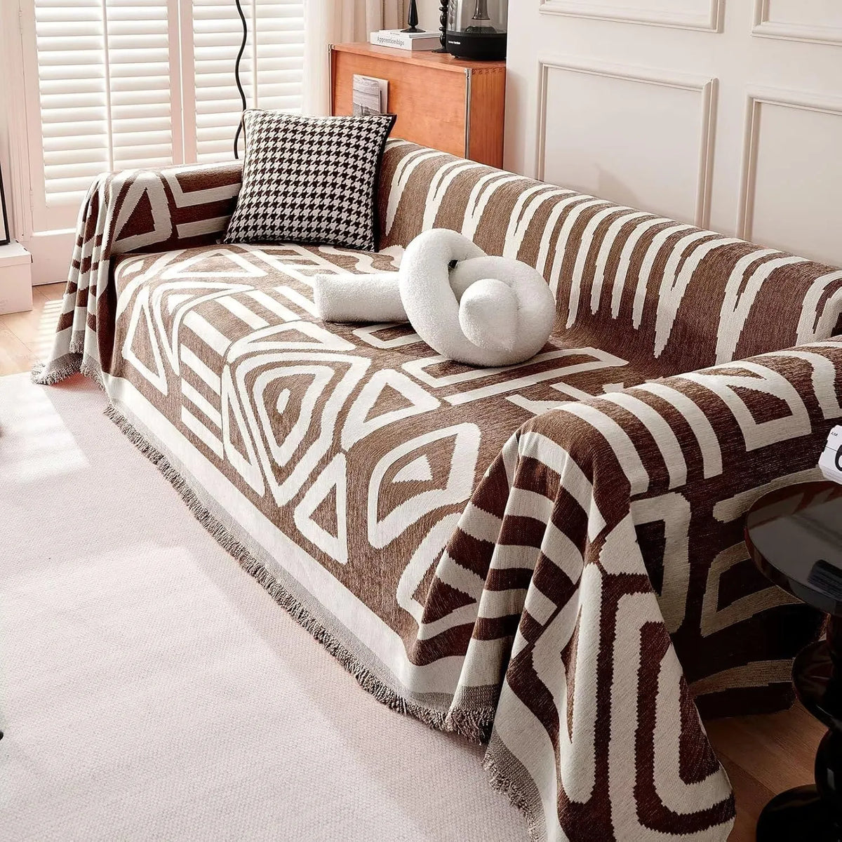 Geometric Boho Chenille Sofa Cover