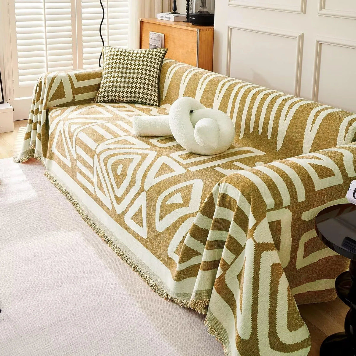 Geometric Boho Chenille Sofa Cover