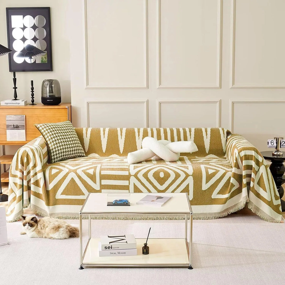 Geometric Boho Chenille Sofa Cover