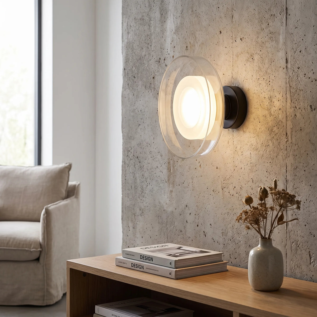 Glass Disc LED Wall Light