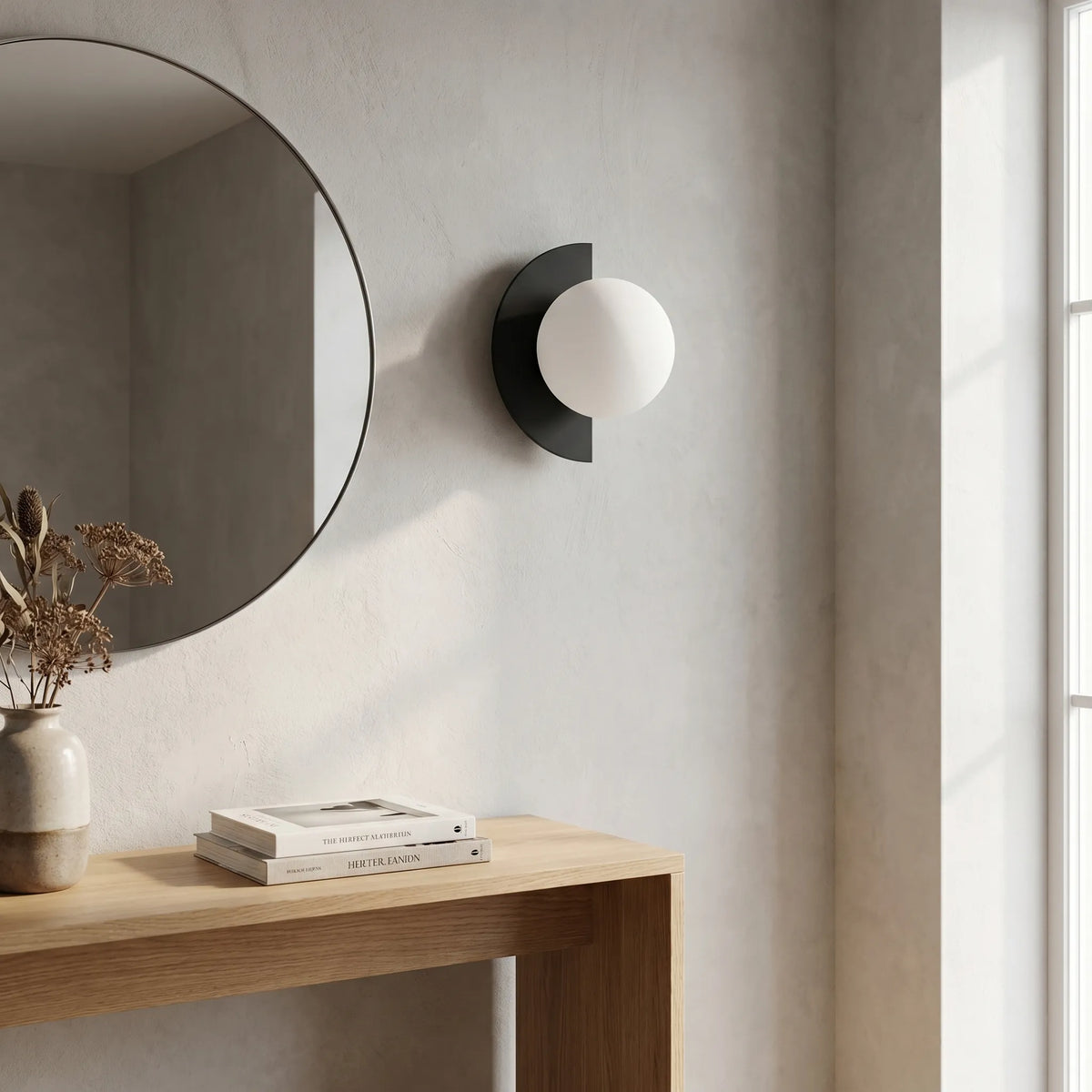 Glass Half Sphere Wall Light