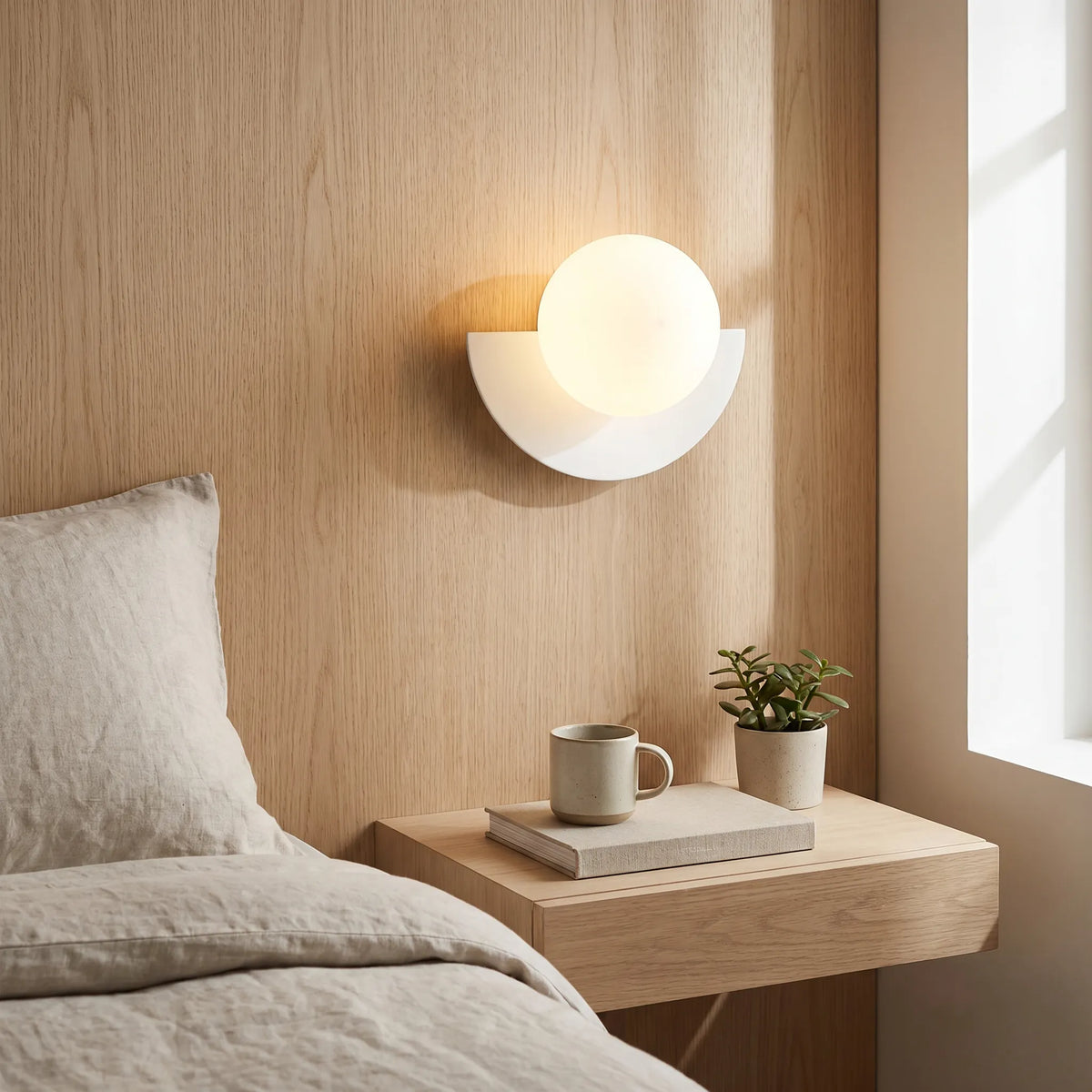 Glass Half Sphere Wall Light