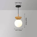 Glass Orb Wood Ceiling Light