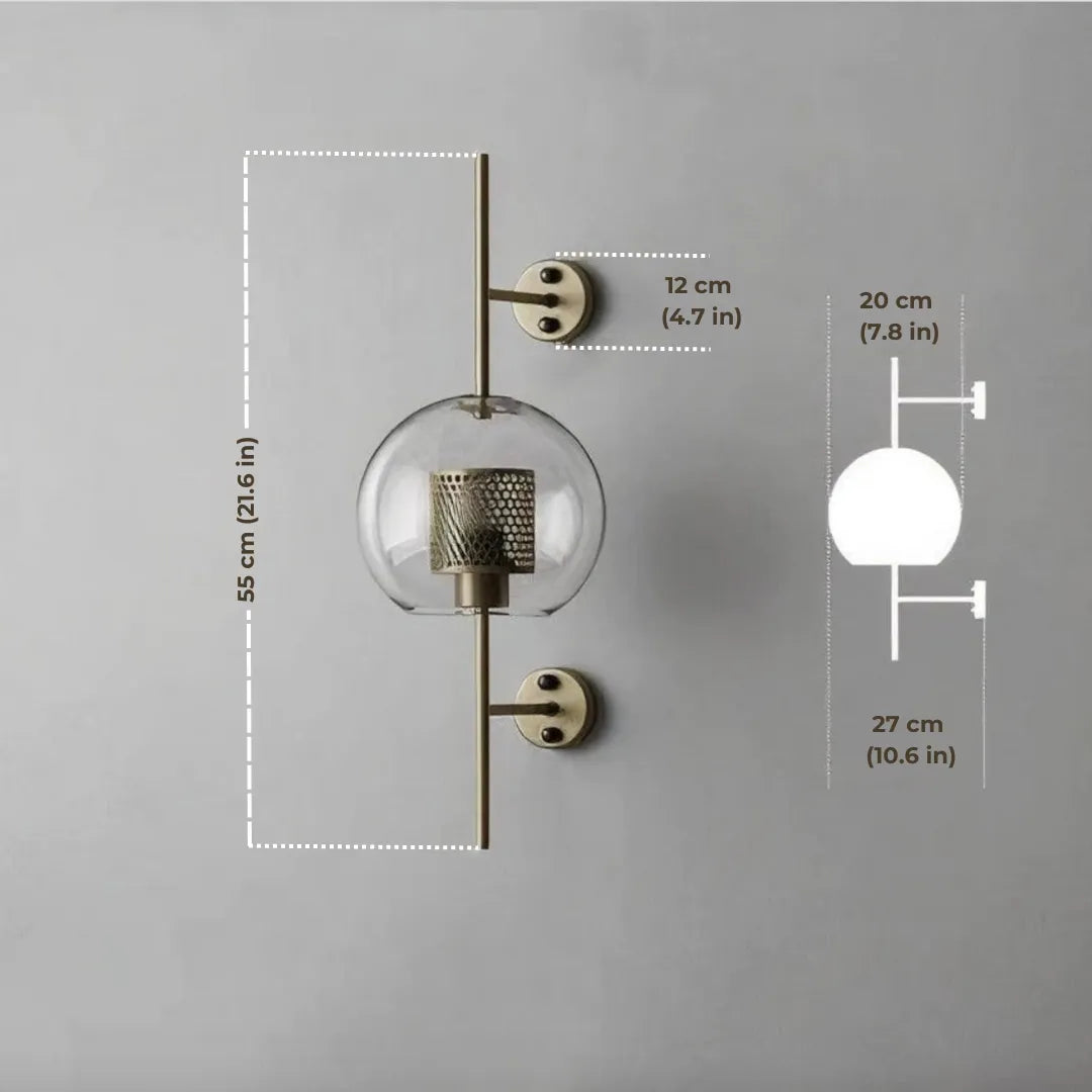 Glass Pipe or Ball Wall Lamp