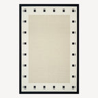 Glyph Border Washable Rug with Pad