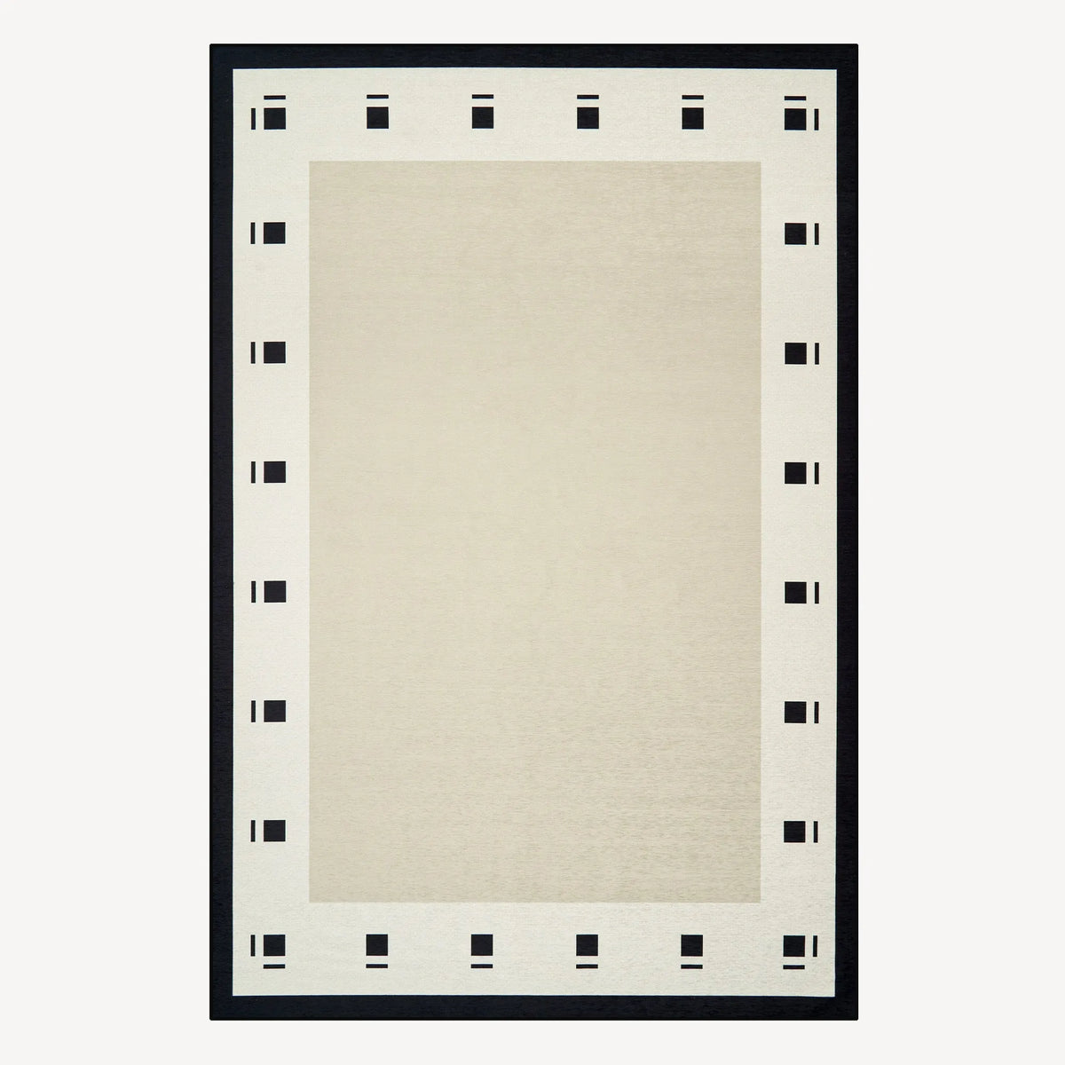 Glyph Border Washable Rug with Pad
