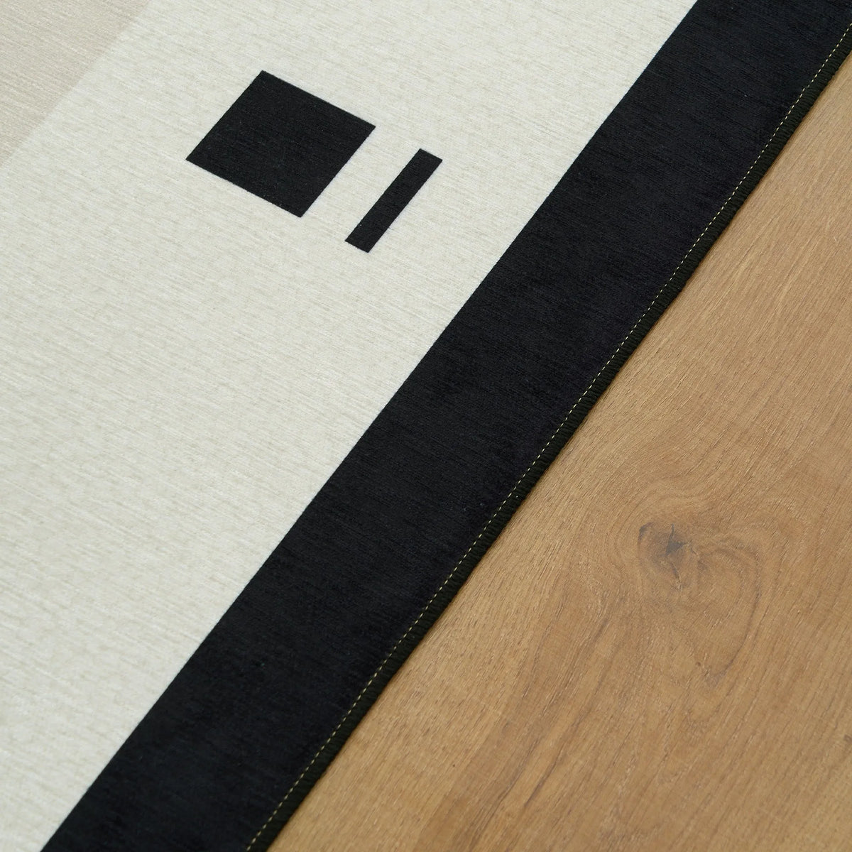 Glyph Border Washable Rug with Pad