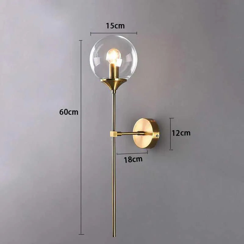 Gold Base Glass Wall Light