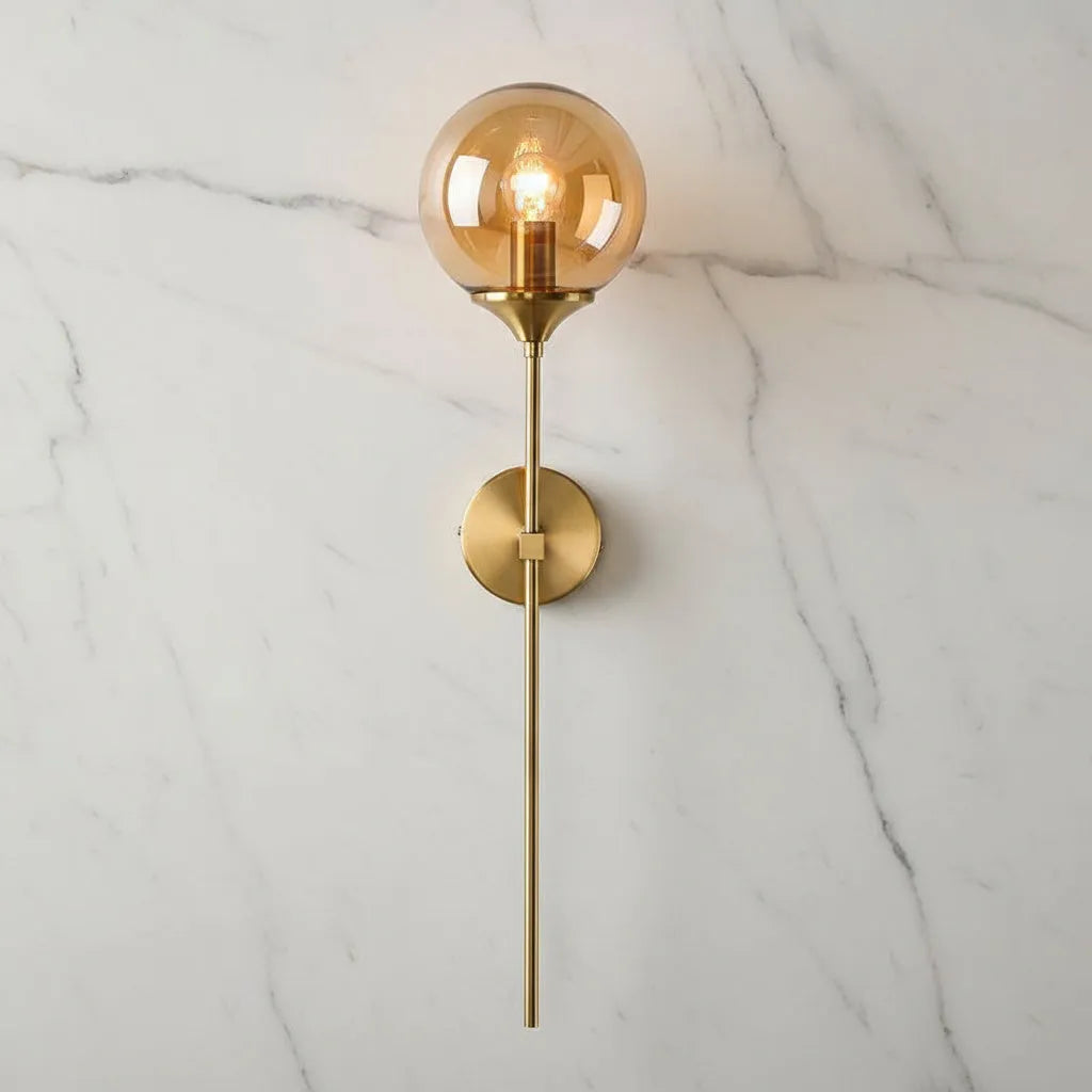 Gold Base Glass Wall Light