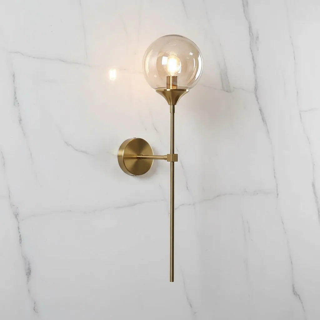 Gold Base Glass Wall Light