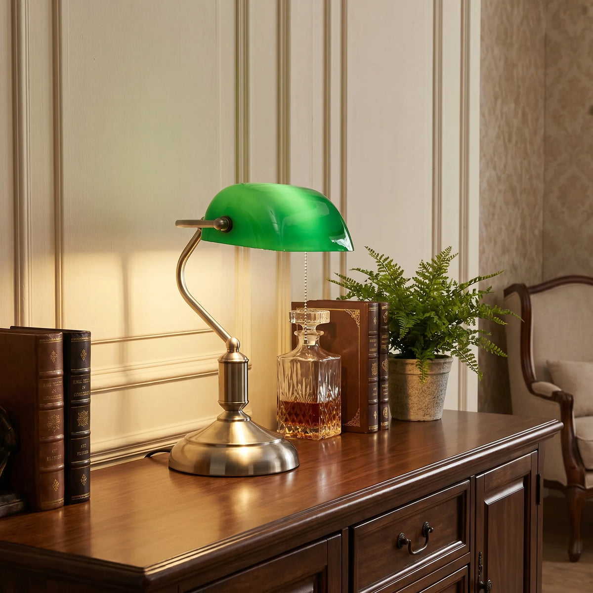 Green Bankers Desk Lamp