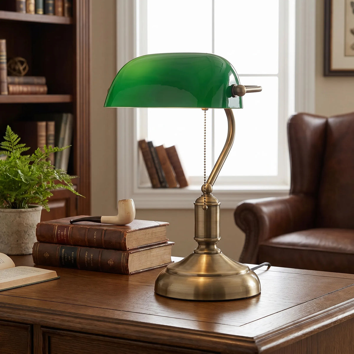 Green Bankers Desk Lamp