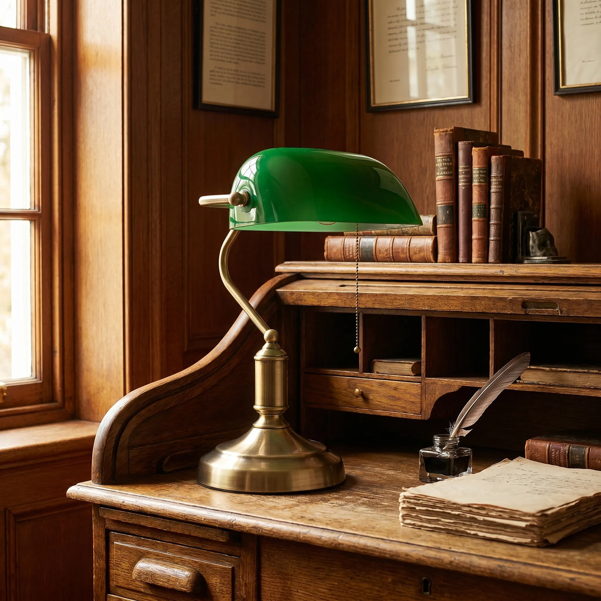 Green Bankers Desk Lamp
