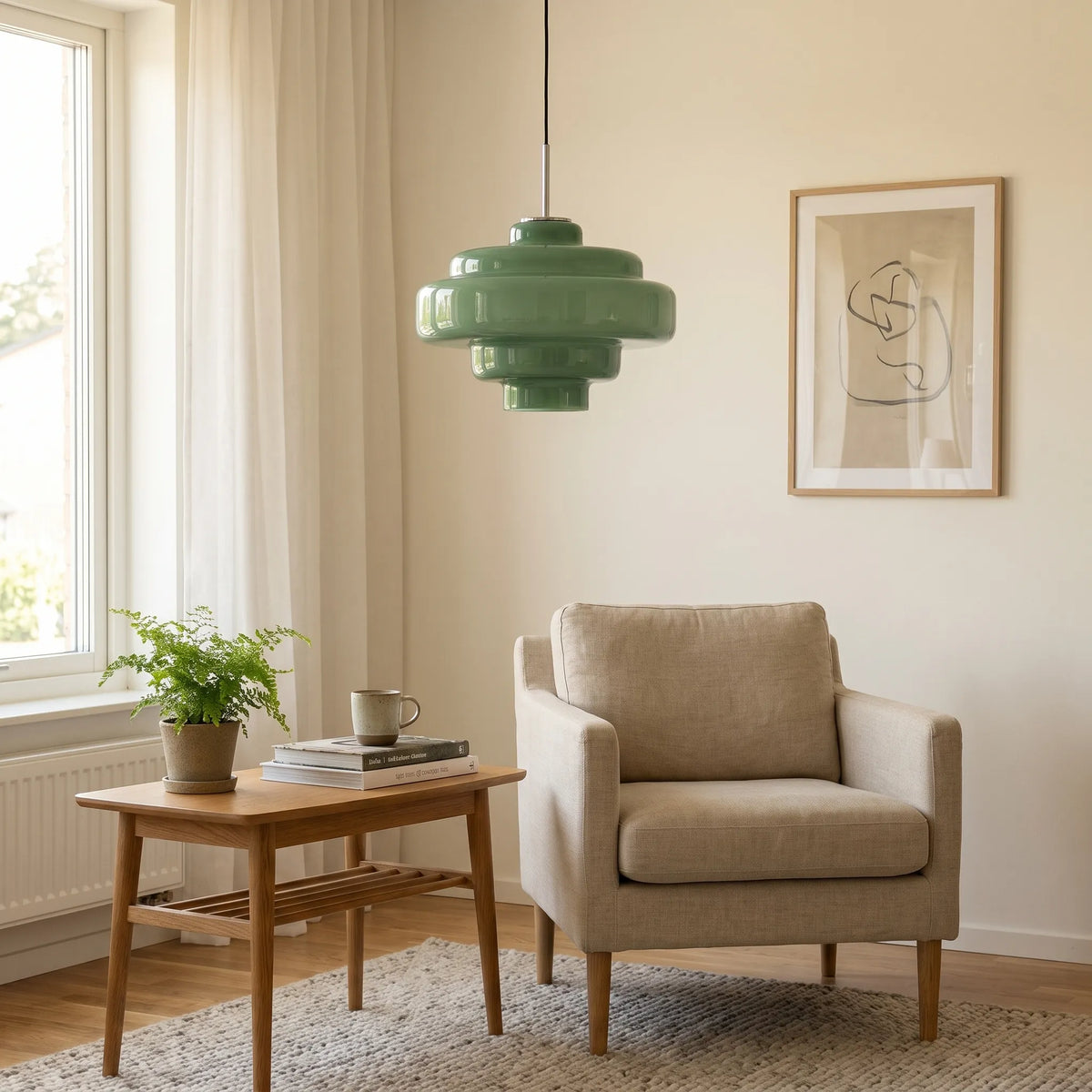 Hand-Blown Coloured Glass Pendant