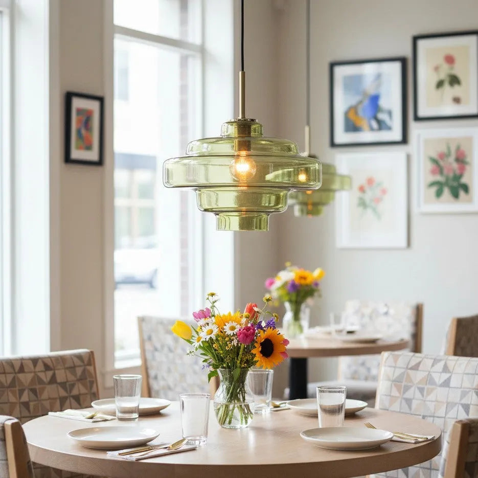 Hand-Blown Coloured Glass Pendant