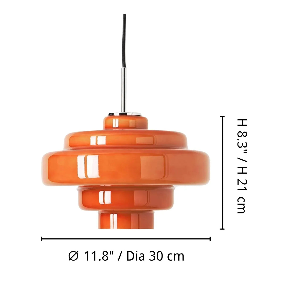 Hand-Blown Coloured Glass Pendant