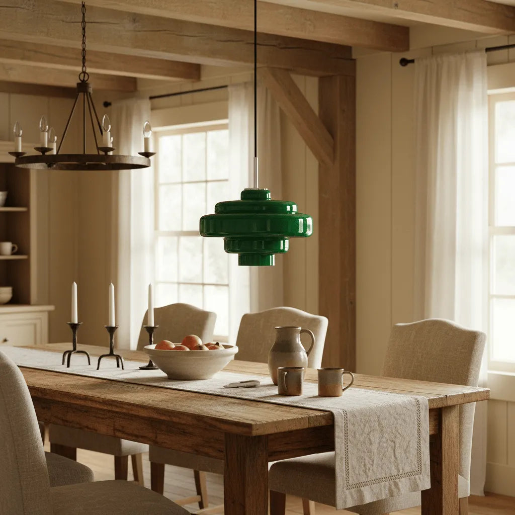 Hand-Blown Coloured Glass Pendant