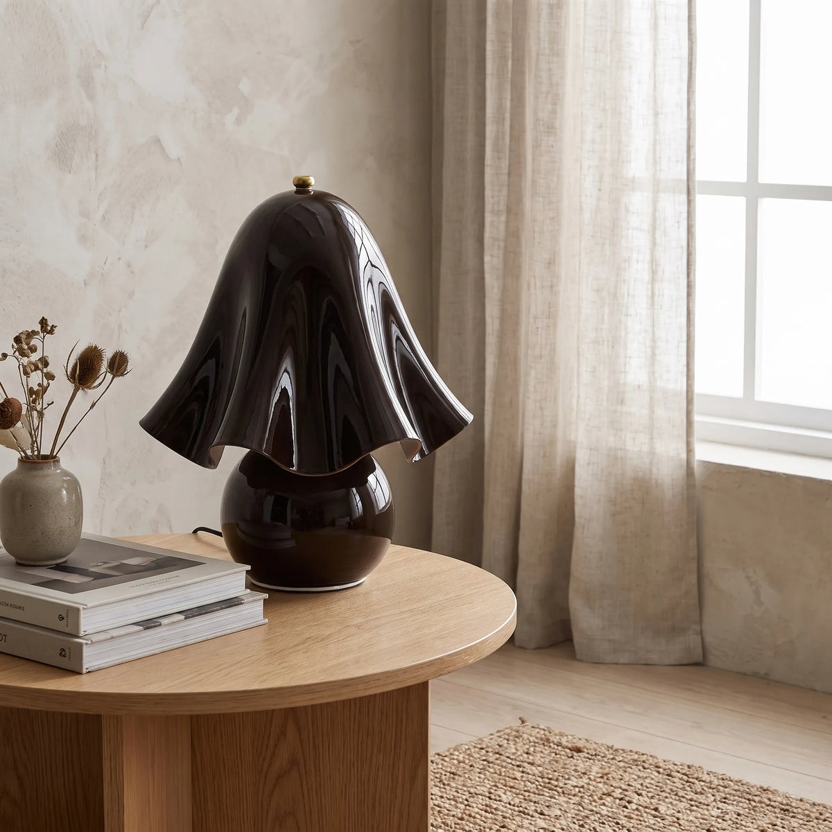 Hand Blown Glass Bell Flower Lamp