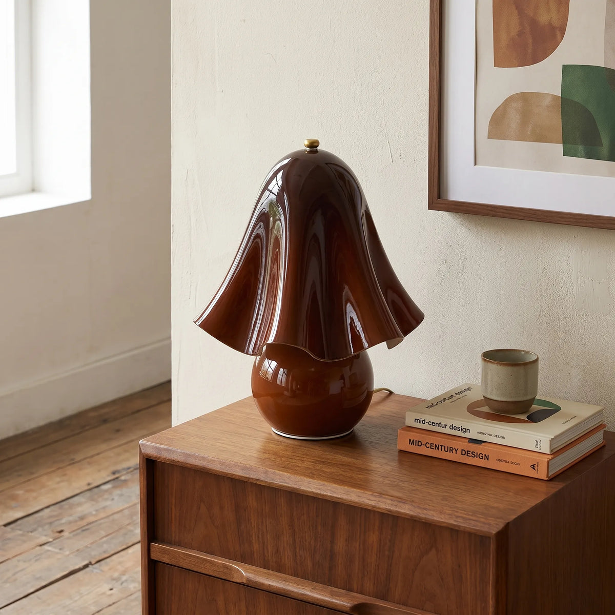 Hand Blown Glass Bell Flower Lamp
