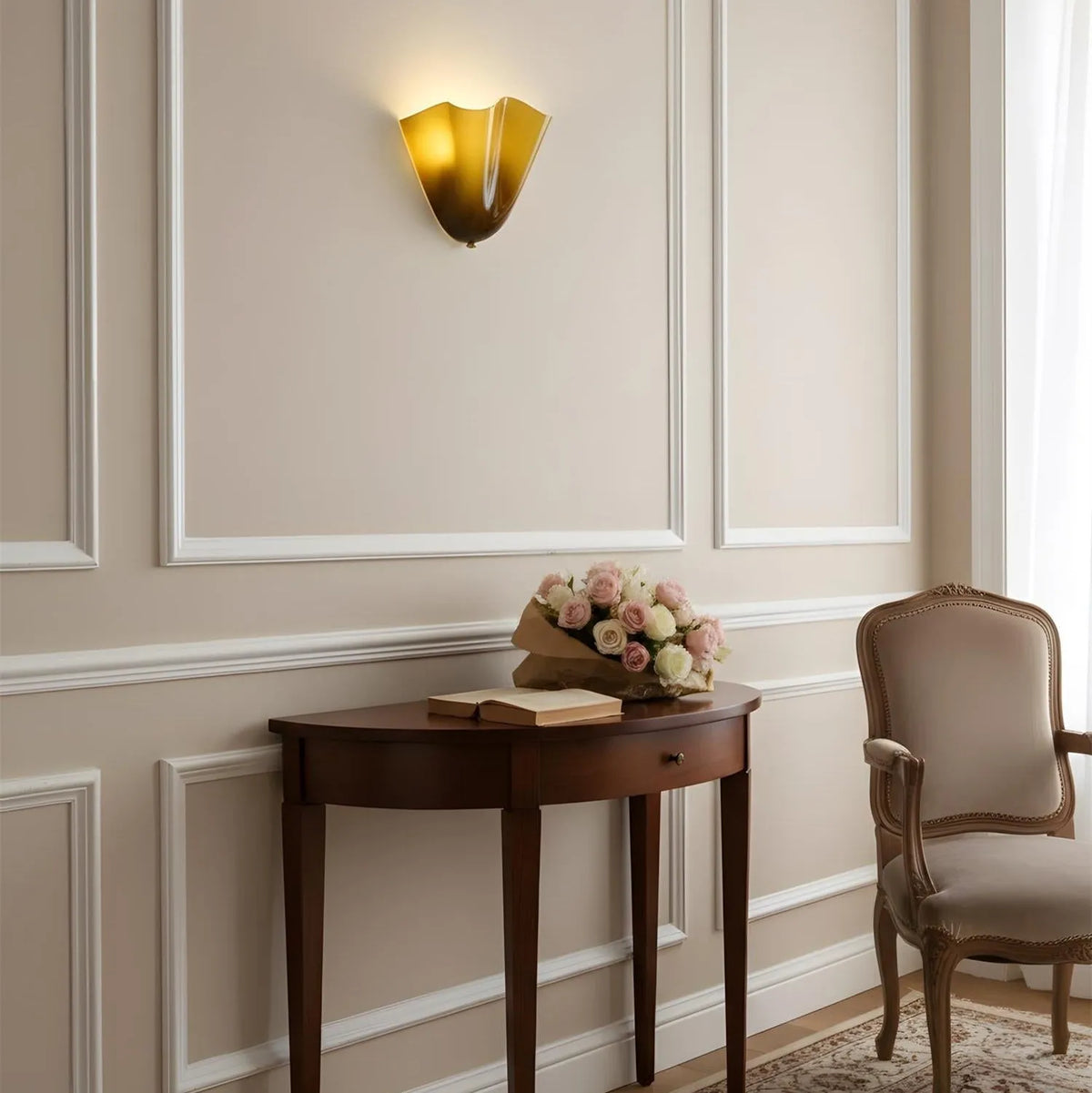 Hand Blown Glass Petal Wall Light