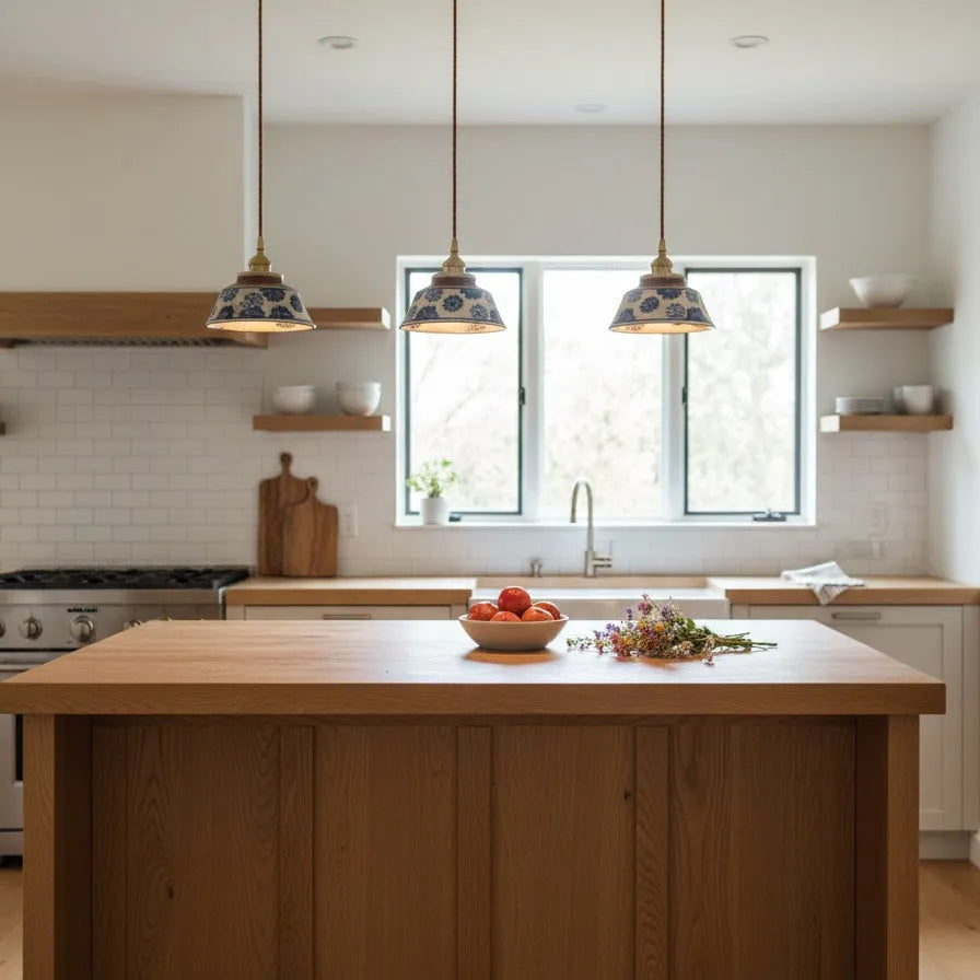 Hand-Painted Ceramic Pendant Light