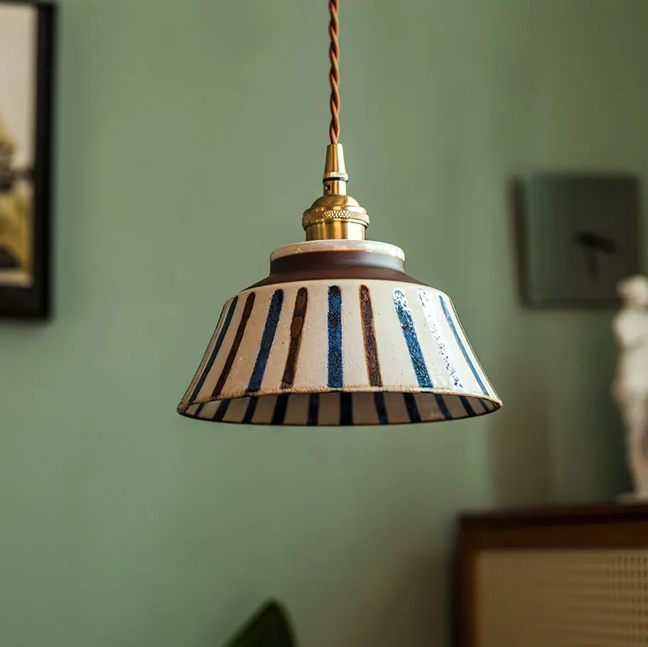 Hand-Painted Ceramic Pendant Light