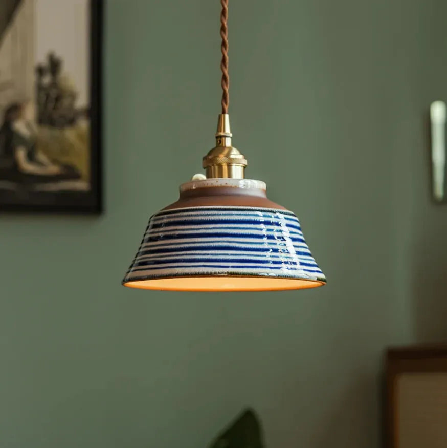 Hand-Painted Ceramic Pendant Light