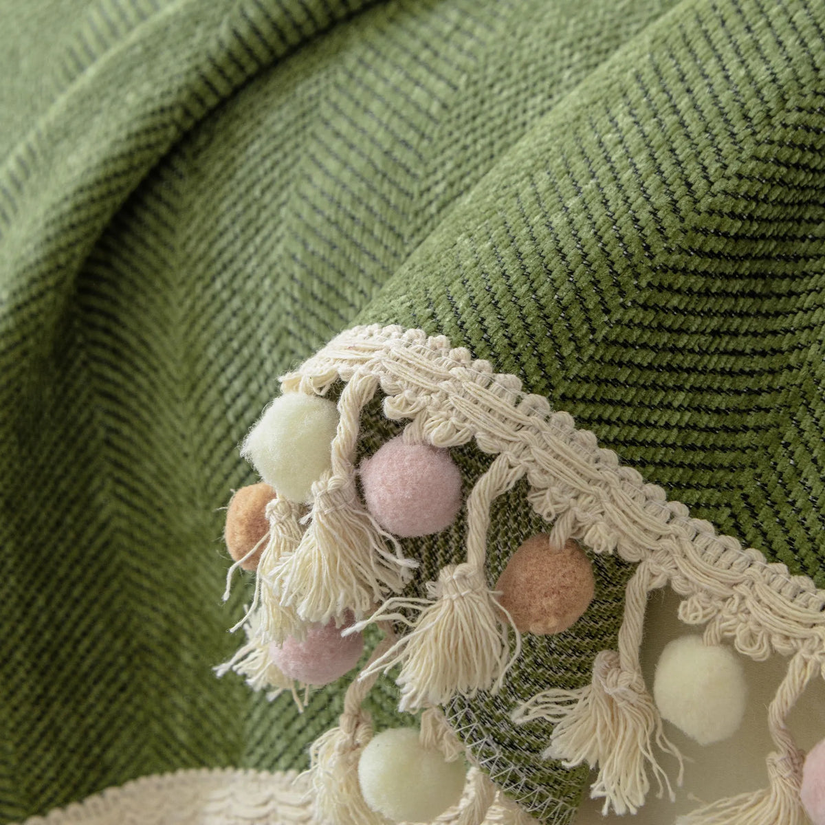 Herringbone Tassel Edge Sofa Cover