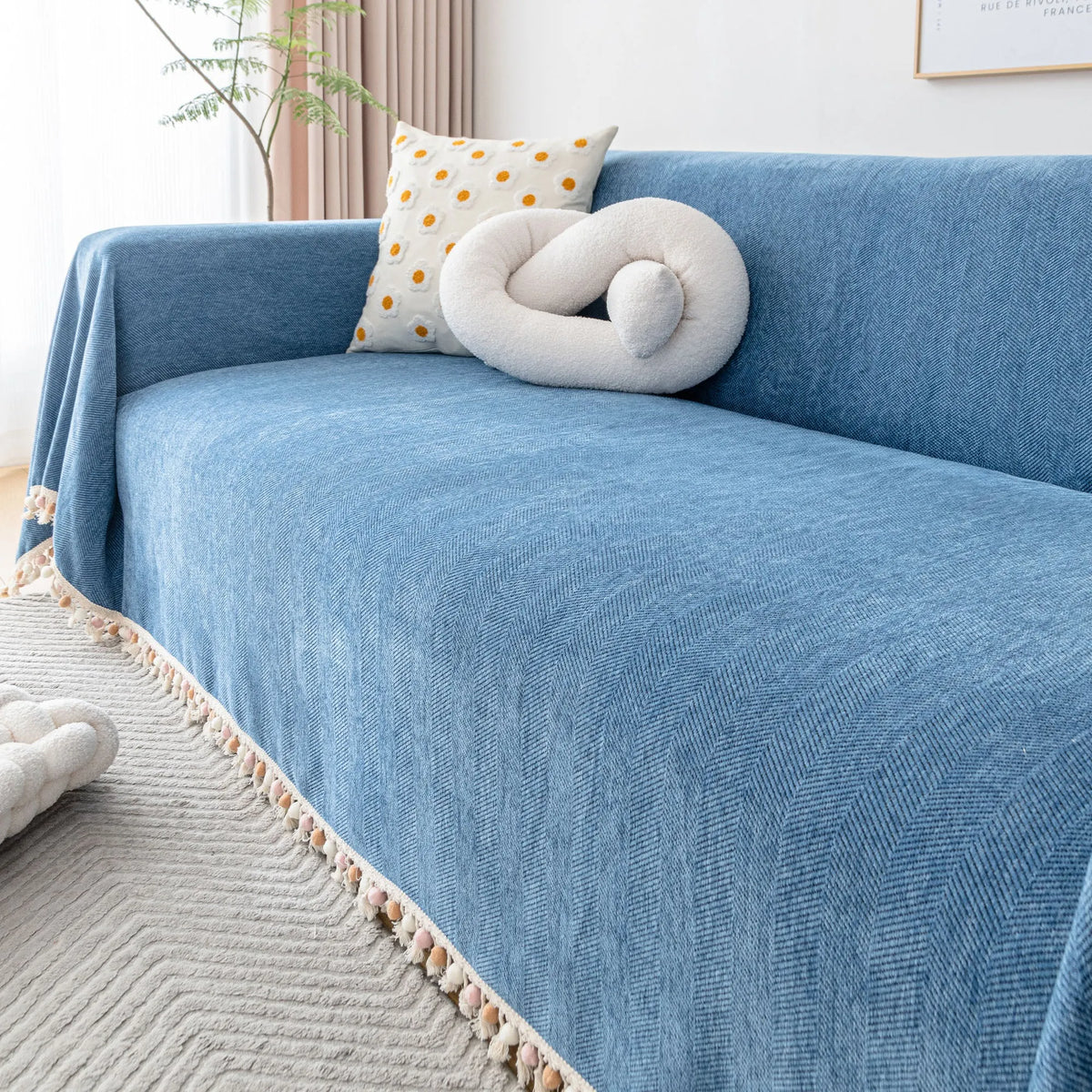 Herringbone Tassel Edge Sofa Cover