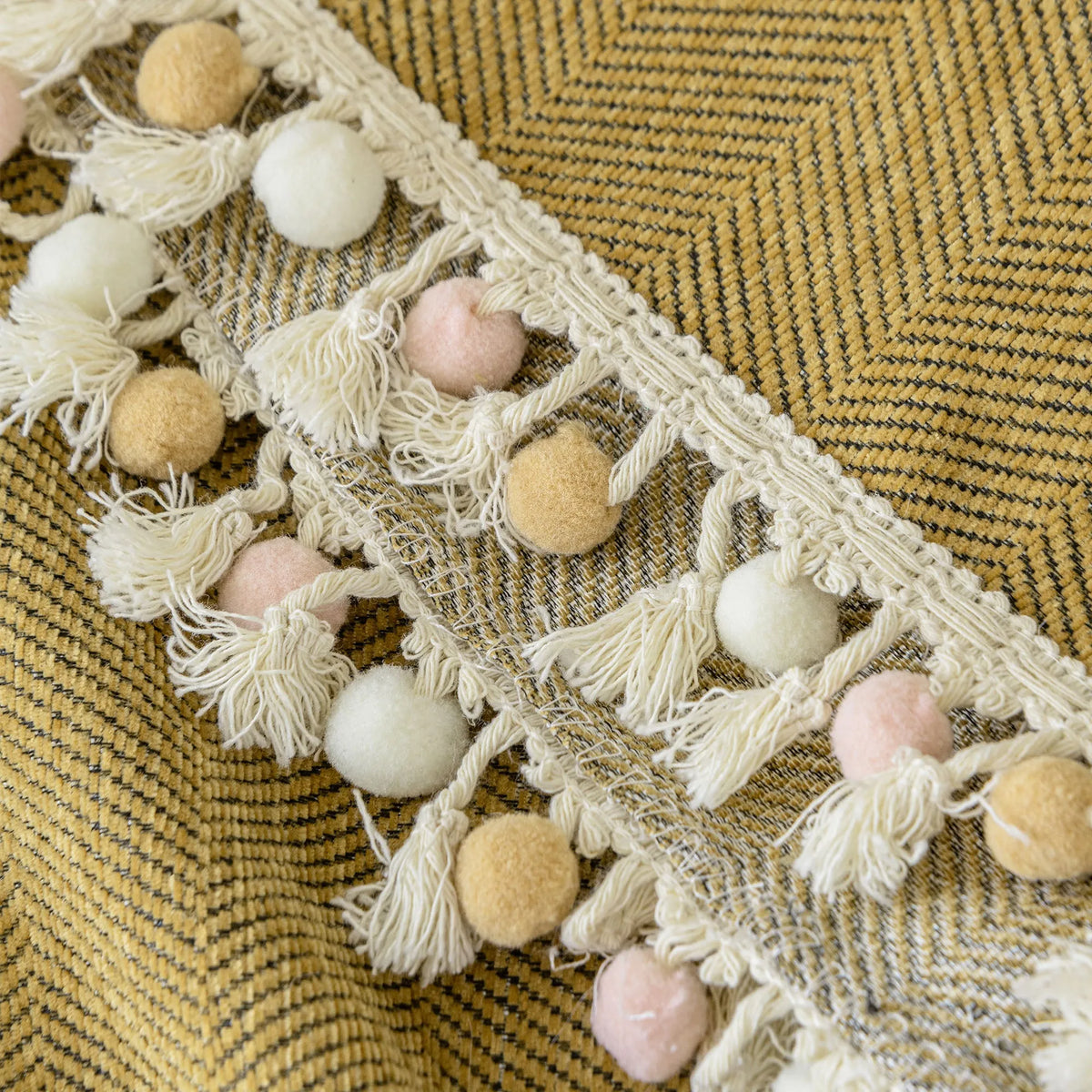 Herringbone Tassel Edge Sofa Cover