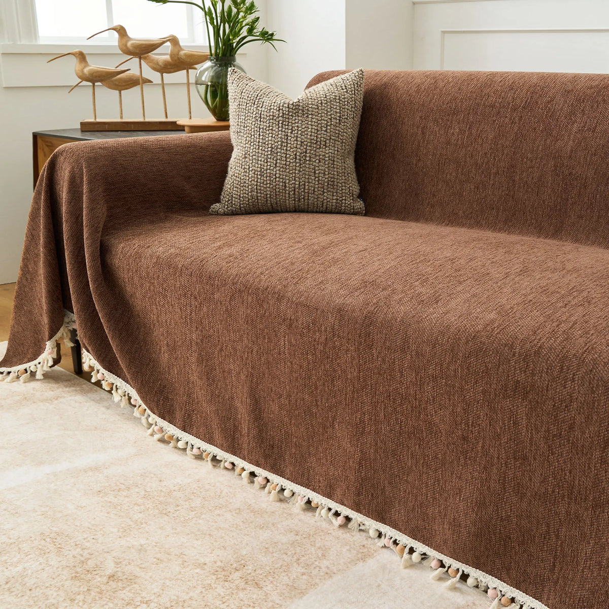 Herringbone Tassel Edge Sofa Cover