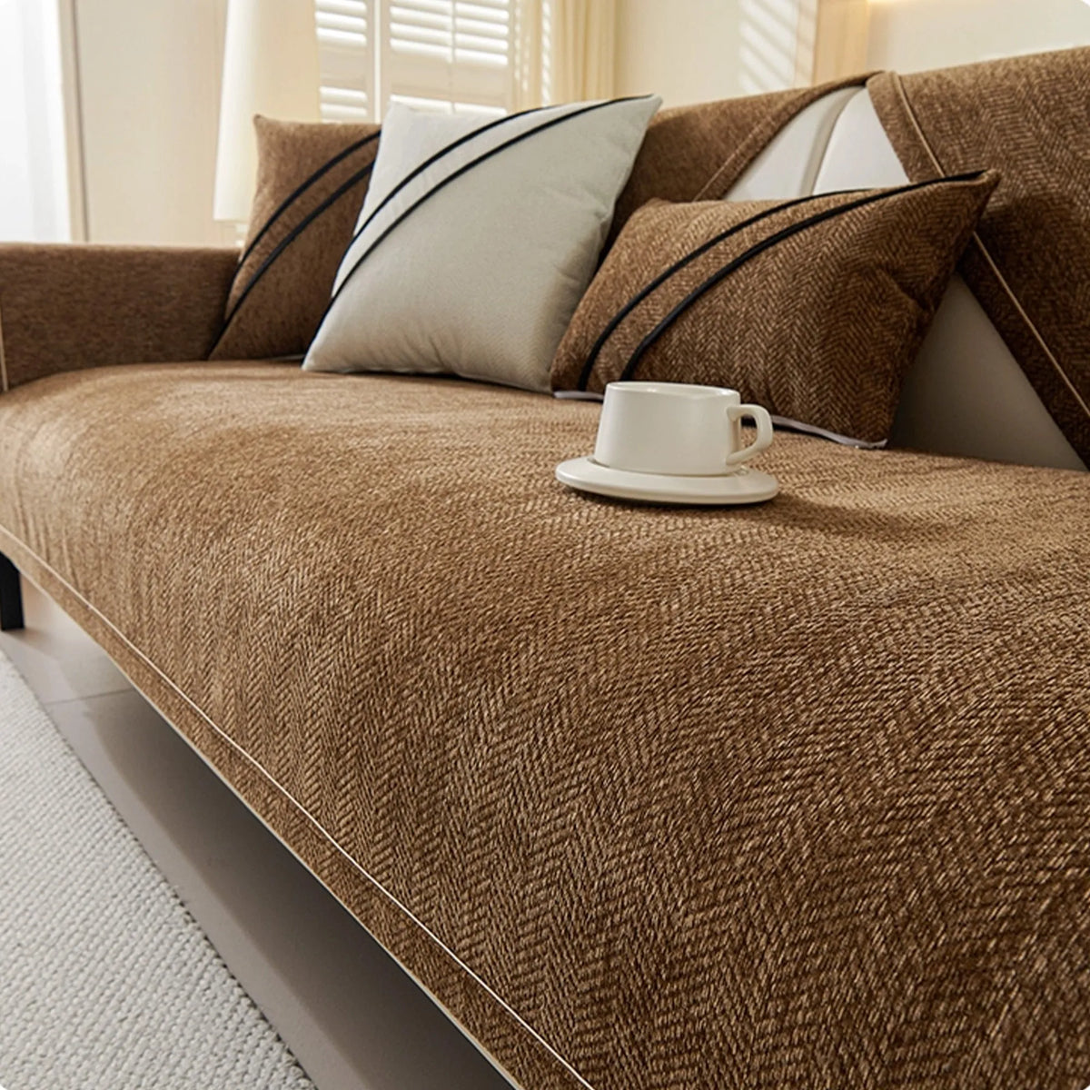Herringbone Weave Non-Slip Seat Cover