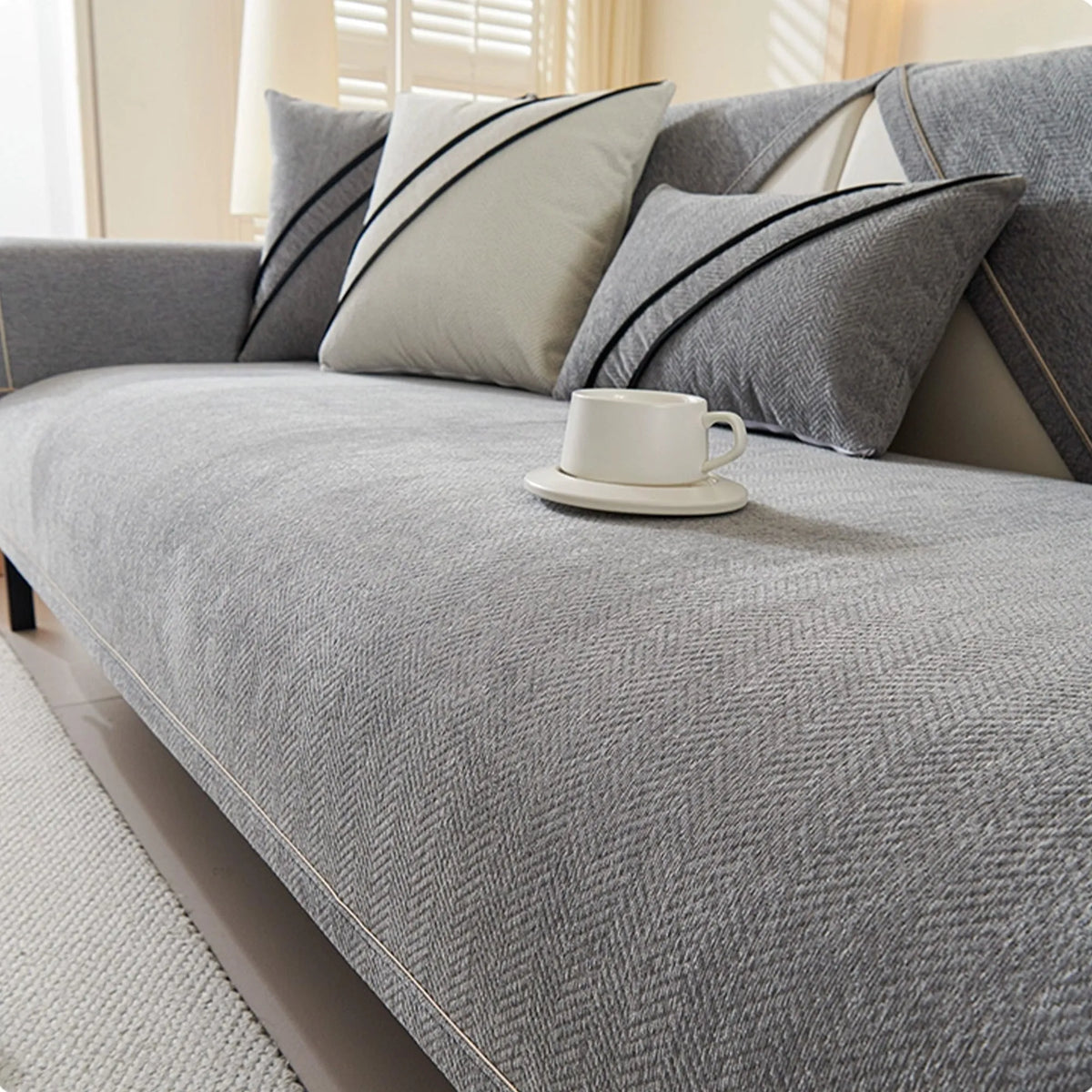 Herringbone Weave Non-Slip Seat Cover