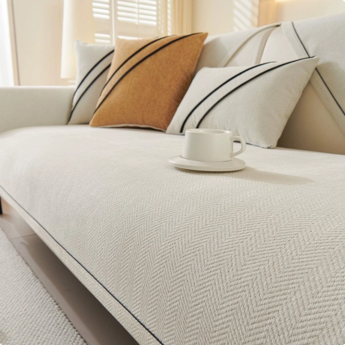 Herringbone Weave Non-Slip Seat Cover