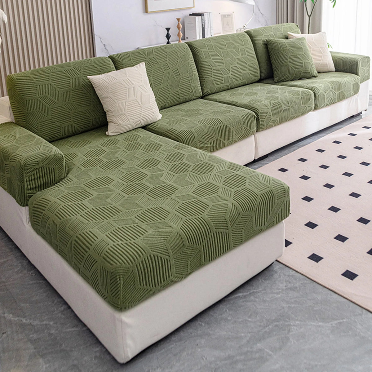 Honeycomb Jacquard Modular Sofa Cover
