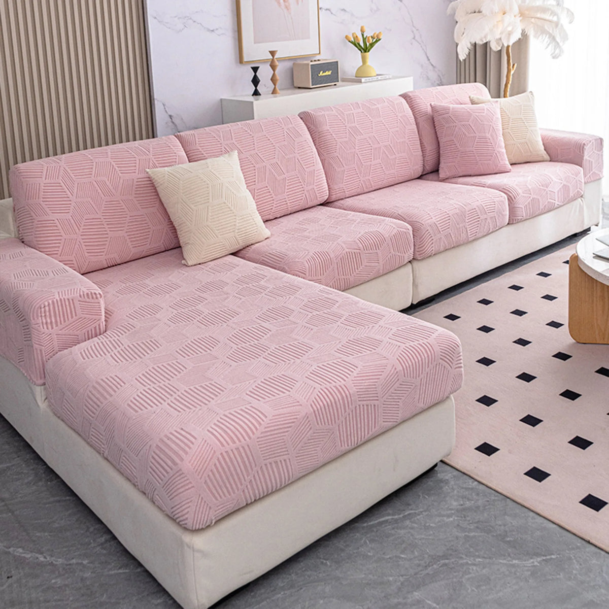 Honeycomb Jacquard Modular Sofa Cover
