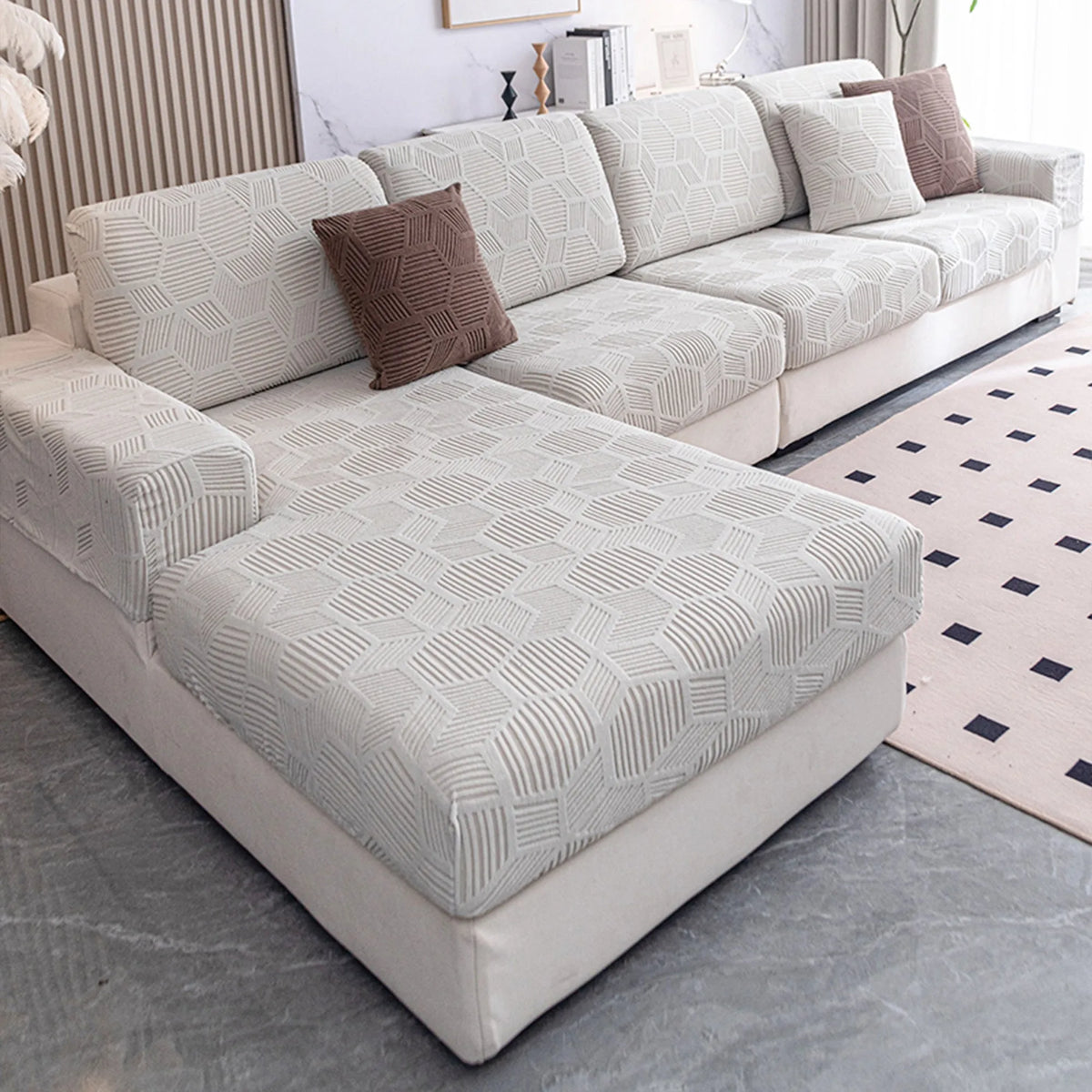 Honeycomb Jacquard Modular Sofa Cover