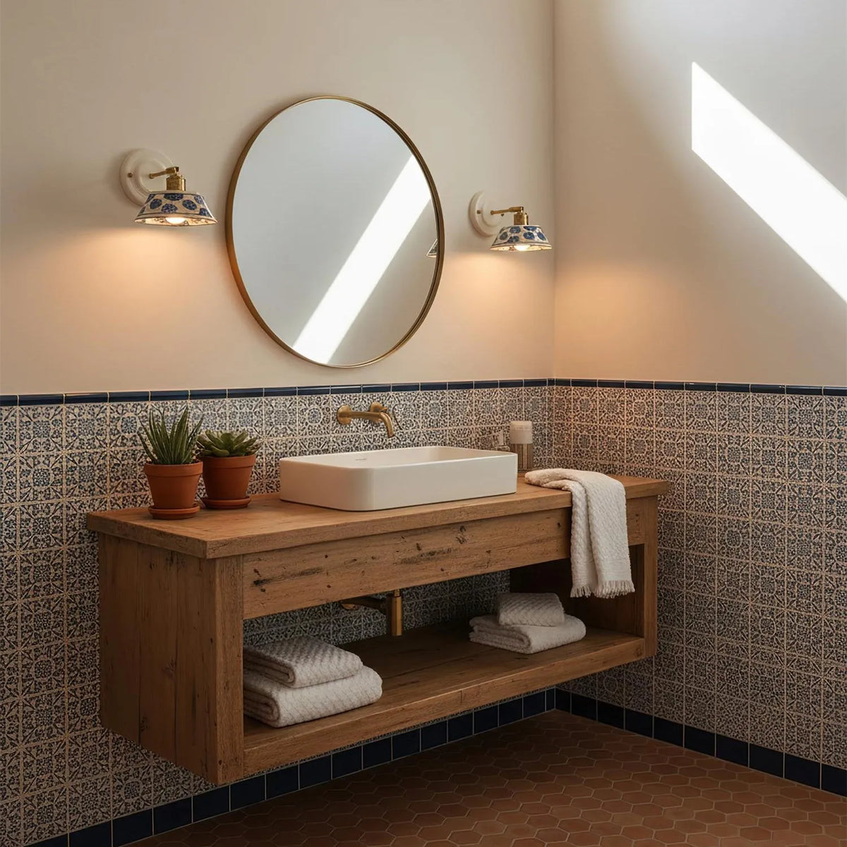 Indigo Porcelain Wall Light