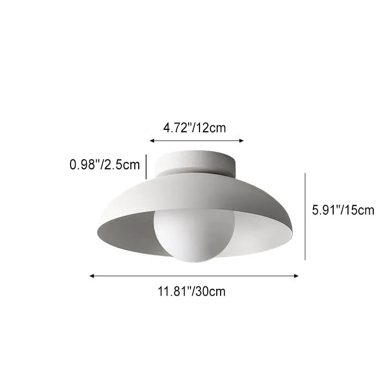 Japandi Glass Semi-Flush Ceiling Light