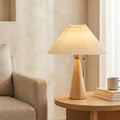 Japanese Pleated Wood Table Lamp